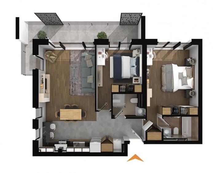Apartament cu 3 camere decomandat, mobilat în Iancu Nicolae