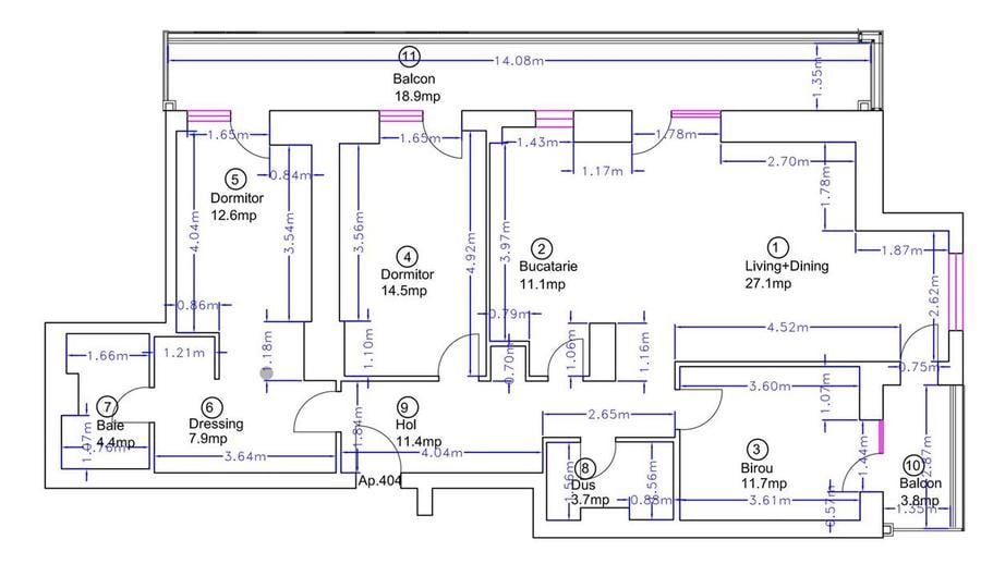 Apartament cu 4 camere decomandat, mobilat în Pipera