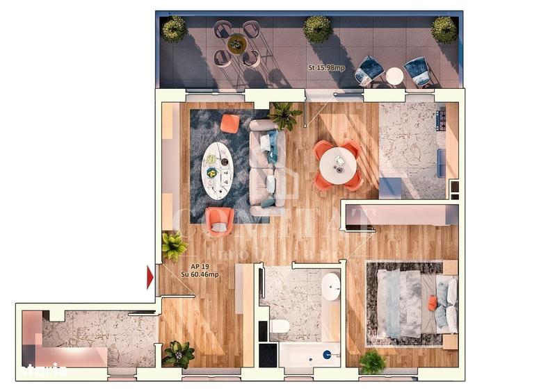 Apartament cu 2 camere în Central — fotografia 1
