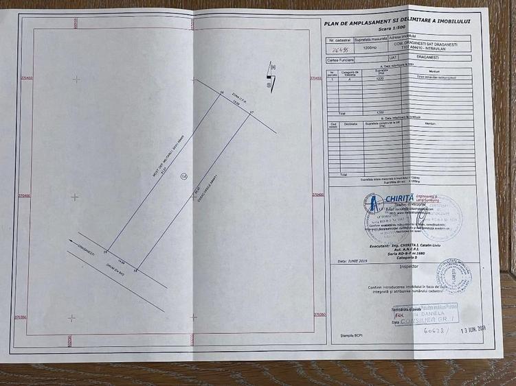 Teren Construcții intravilan de 1200 mp, în Central
