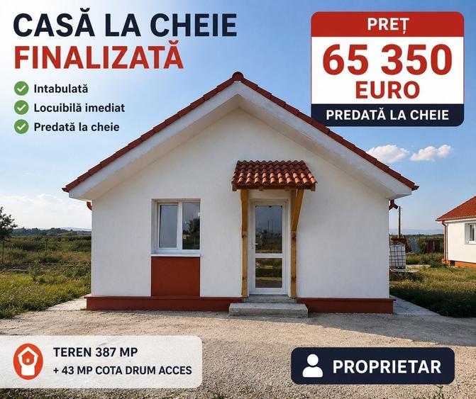 Casa noua parter | 45 mp utili | 430 mp teren si acces | Prejmer | LA CHEIE | 65 350 euro - 1