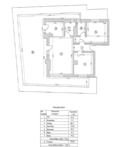 Apartament cu 3 camere decomandat în Unirii