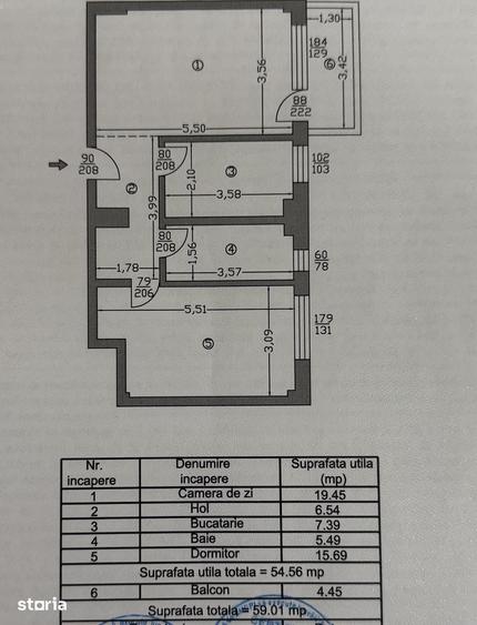 Apartament cu 2 camere în Central