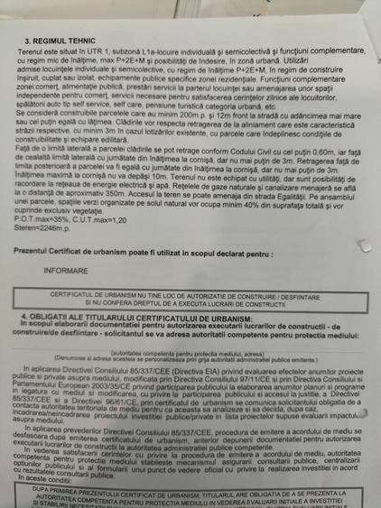 Teren Construcții intravilan de 1100 mp, în Est