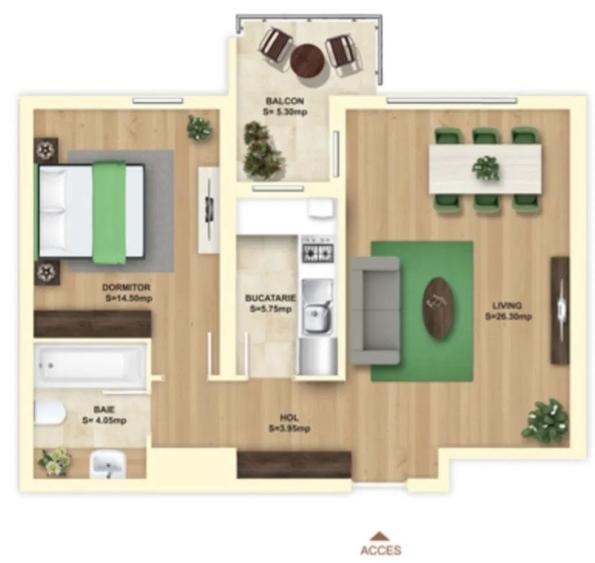 Apartament cu 2 camere decomandat, mobilat în Pantelimon