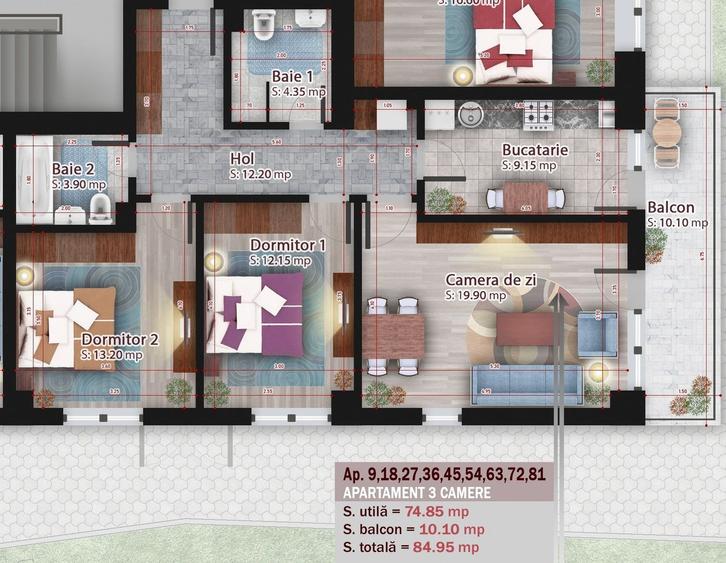Apartament cu 3 camere decomandat în Theodor Pallady
