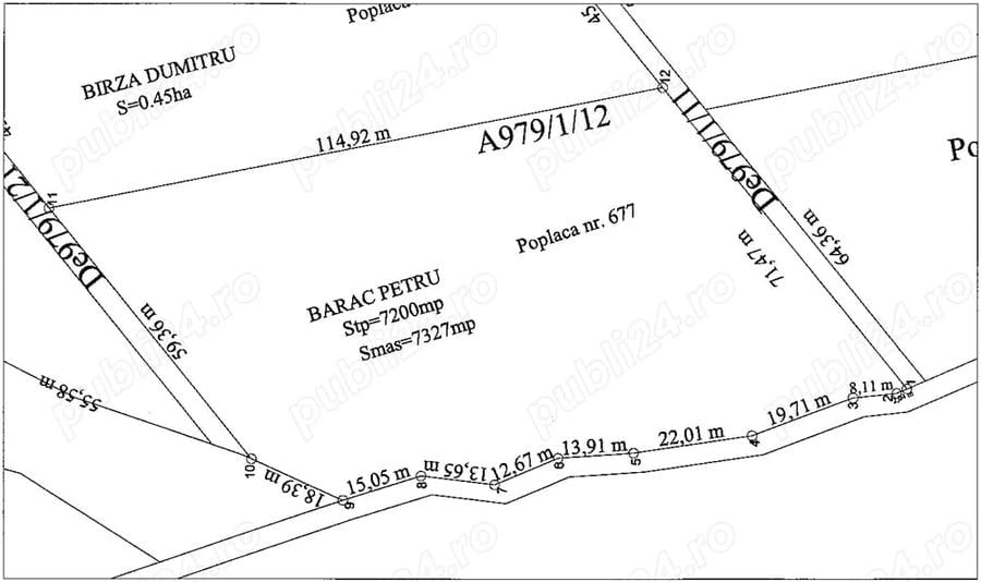 Teren de 7200 mp, în Calea Poplăcii