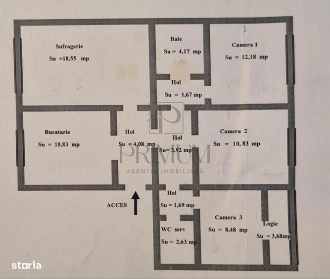 Apartament cu 4 camere decomandat în Aradului
