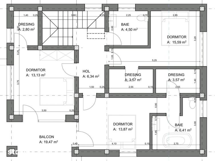 Vand Casa Zona Colinelor la alb (semifinisat) cu teren 350 mp2 - 3