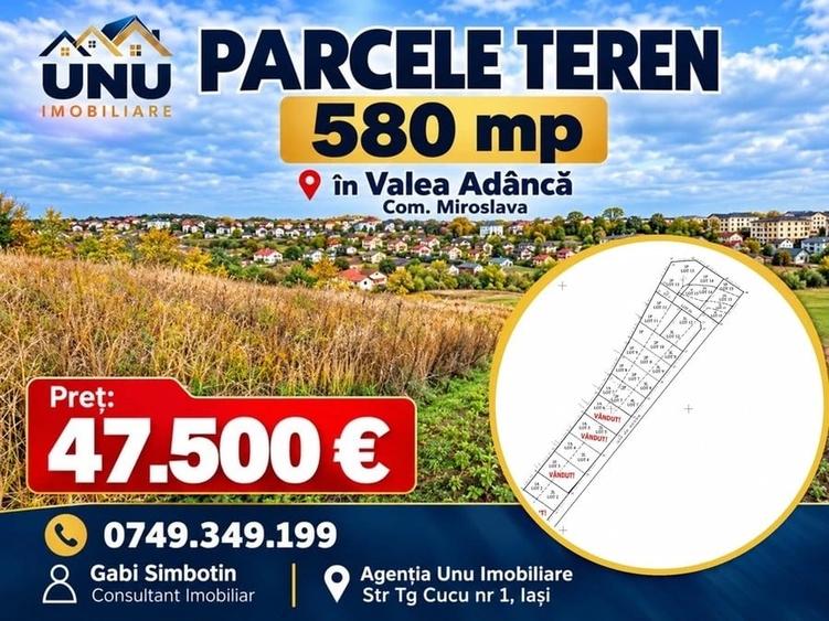 Teren Construcții intravilan de 580 mp, în Valea Adâncă