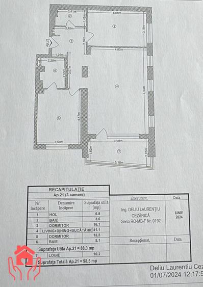 Apartament cu 3 camere semidecomandat, mobilat în P-ța Alba Iulia