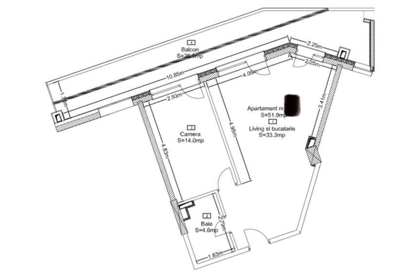 Apartament cu 2 camere în Zorilor