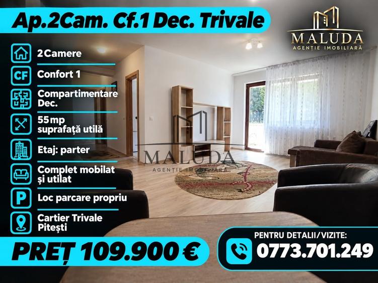 Apartament cu 2 camere decomandat, mobilat în Trivale
