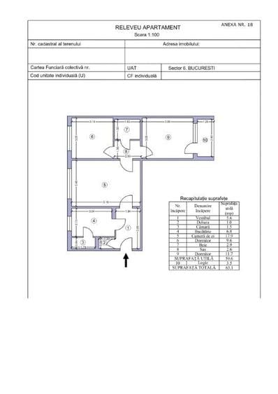 Apartament cu 3 camere semidecomandat în Drumul Taberei