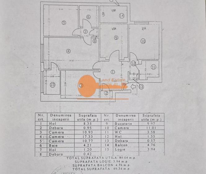 Apartament cu 4 camere semidecomandat în Gorjului