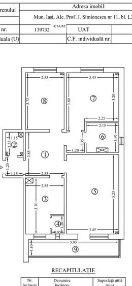 Apartament cu 3 camere decomandat în Central