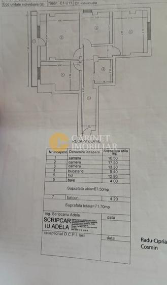 Apartament cu 3 camere decomandat, mobilat în Valea Lupului
