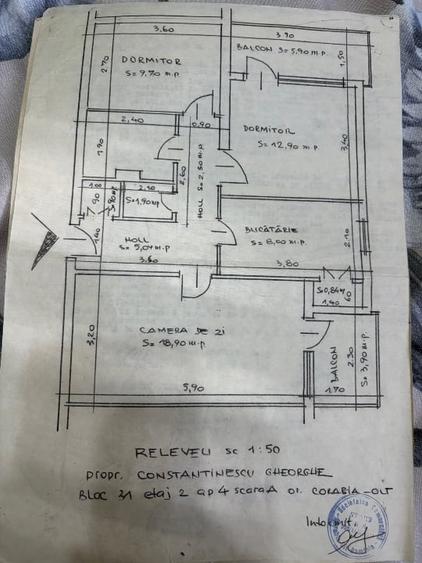 Apartament cu 3 camere decomandat, mobilat în Central