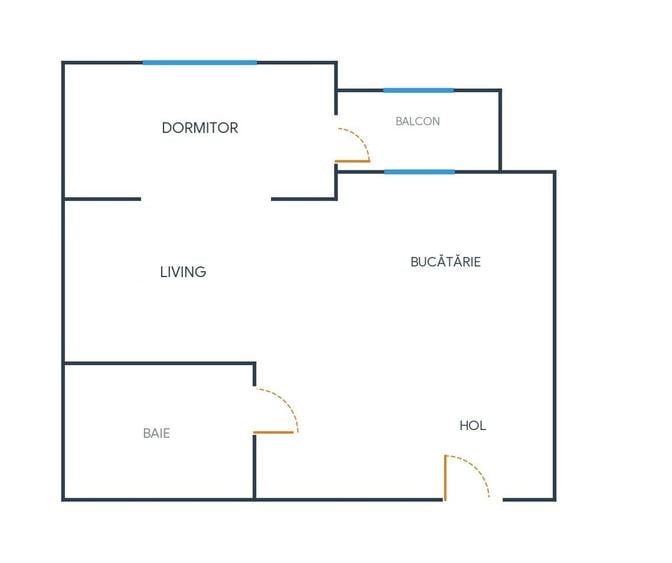 Apartament cu 2 camere nedecomandat în Păcurari