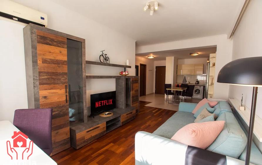 Apartament cu 2 camere semidecomandat, mobilat în Băneasa