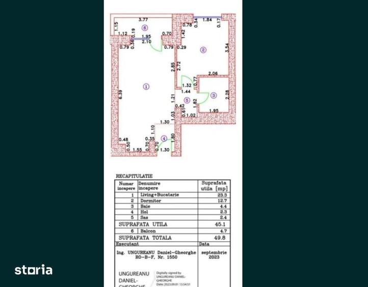 Apartament cu 2 camere semidecomandat în Central