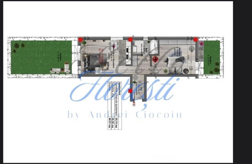 Apartament cu 2 camere si 2 gradini, zona Cetatii! - 15