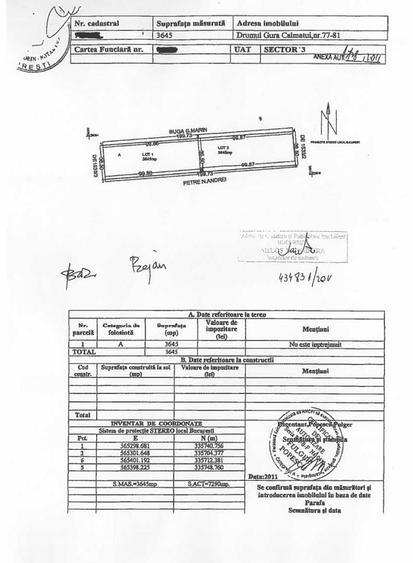 Teren Construcții intravilan de 3645 mp, în Theodor Pallady