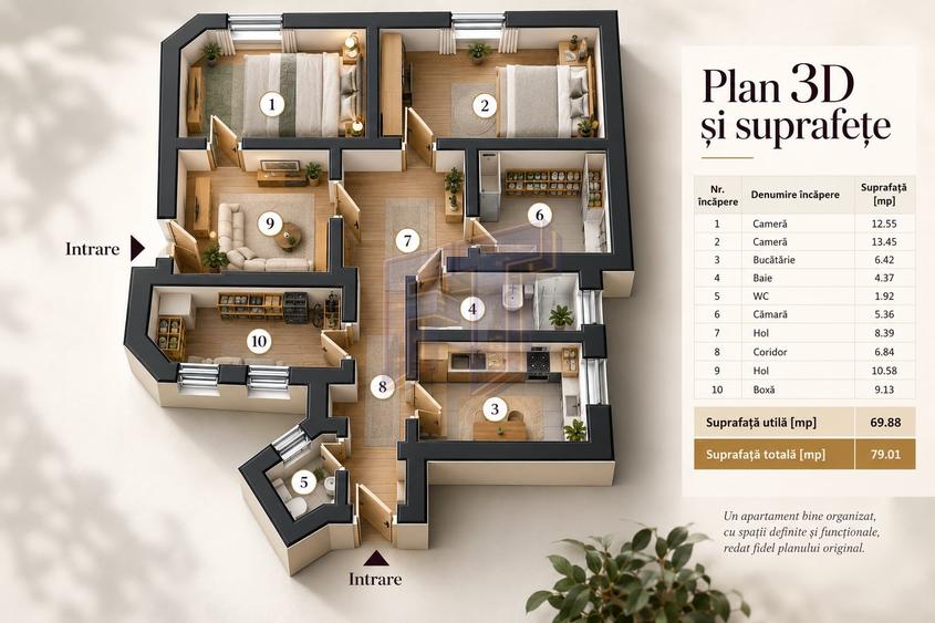Apartament 3 camere, 79 mp în Cartierul Armenesc, vilă interbelică - 8