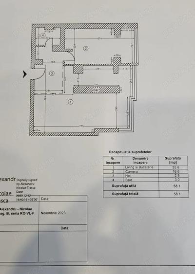 Apartament cu 2 camere decomandat în Titulescu
