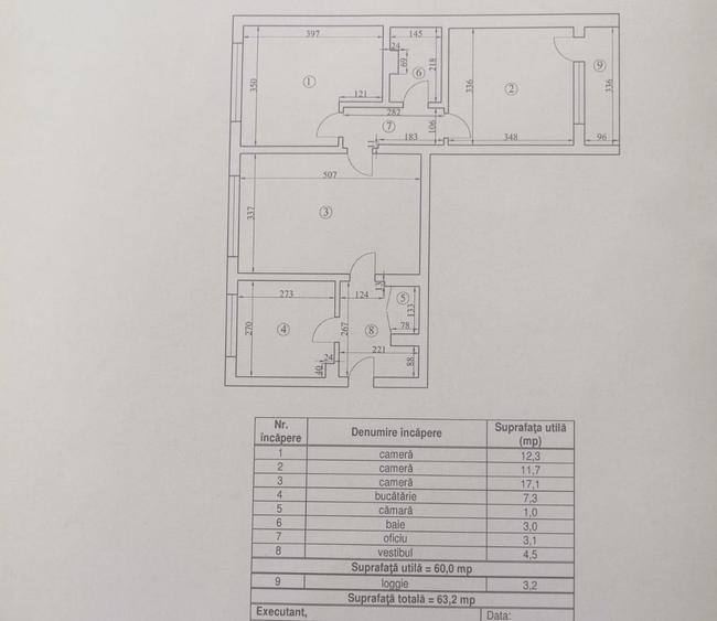 Apartament cu 3 camere semidecomandat în Obor