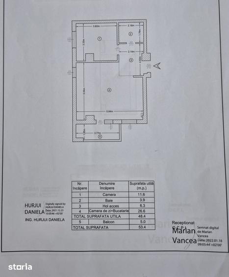 2 camere 54mp - etaj 8/10 - mobilat - loc parcare subteran - INTABULAT - 13