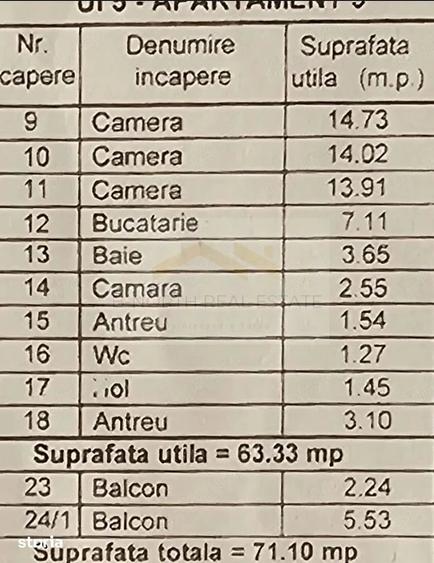 Apartament cu 3 camere în Jilava