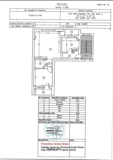 Apartament cu 2 camere în Tunari