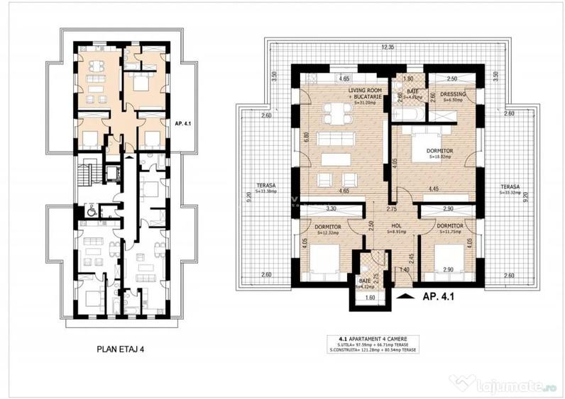 Apartament cu 4 camere decomandat în Titan