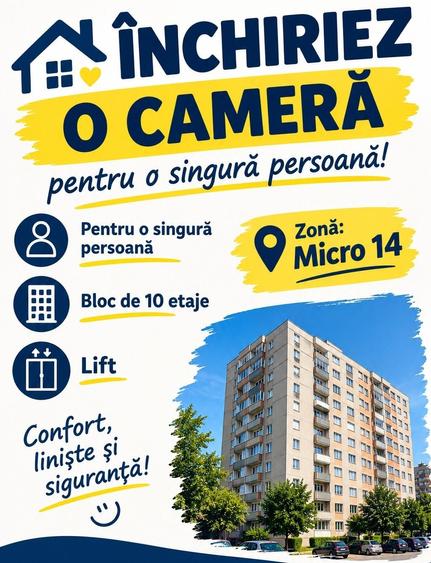Garsonieră decomandată în Micro 14