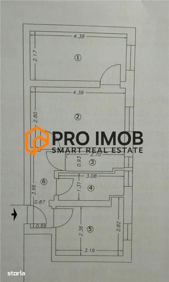 Apartament cu 2 camere semidecomandat în Central