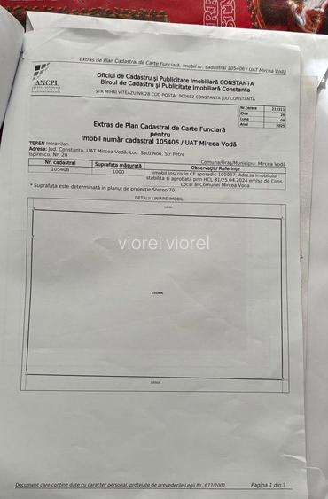 Vand doua terenuri intravilan unu langa altul la 1000 de metri fiecare .Am Toate actele in regula