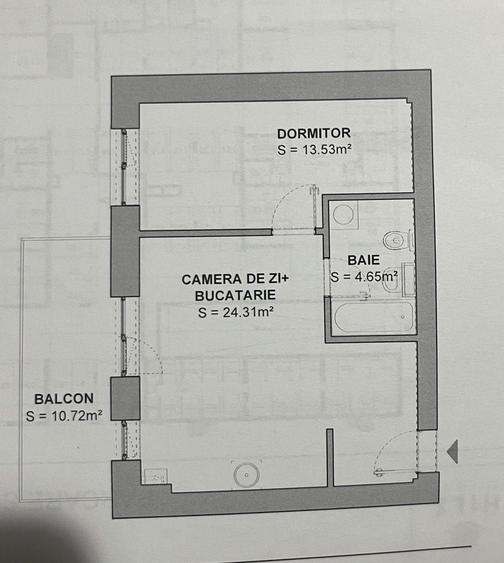 Apartament cu 2 camere semidecomandat în Titan