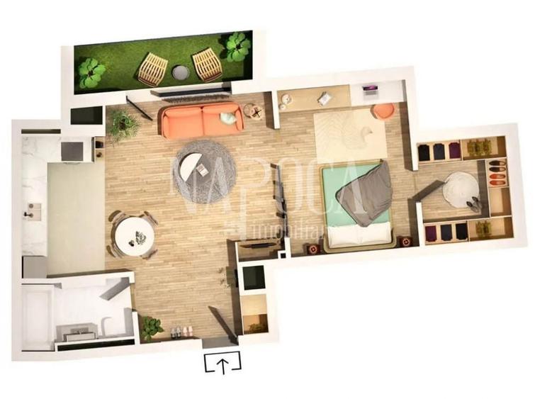 Apartament cu 2 camere semidecomandat în Central — fotografia 1