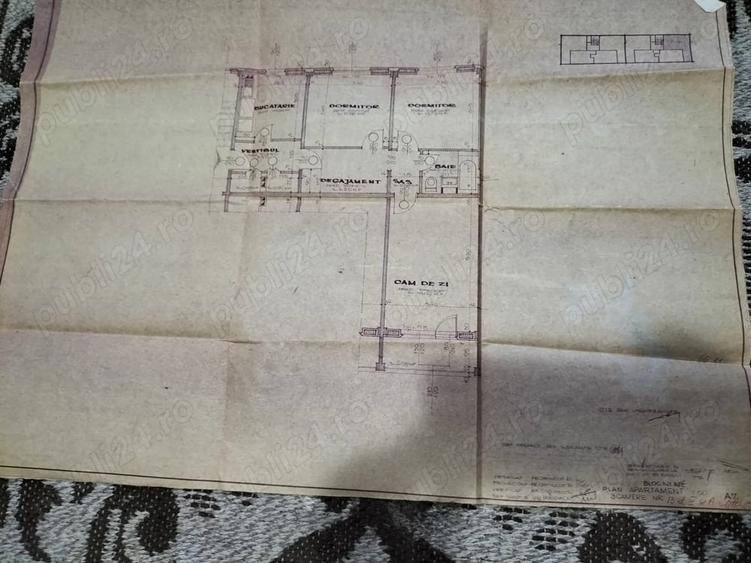 Apartament cu 3 camere decomandat în Central