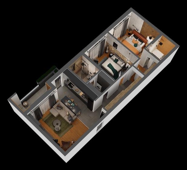 Apartament cu 3 camere decomandat în Central