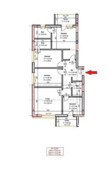 Apartament cu 4 camere decomandat în Titan