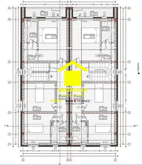 Duplex cu 4 camere cu Canalizare în Florești