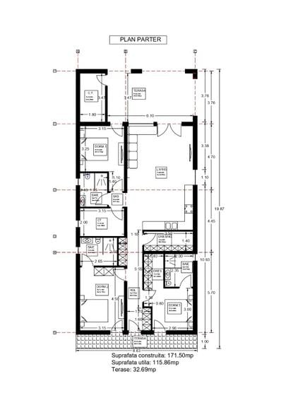 Casă individuală cu 4 camere cu Teren 415 Mp în Bălăceanca