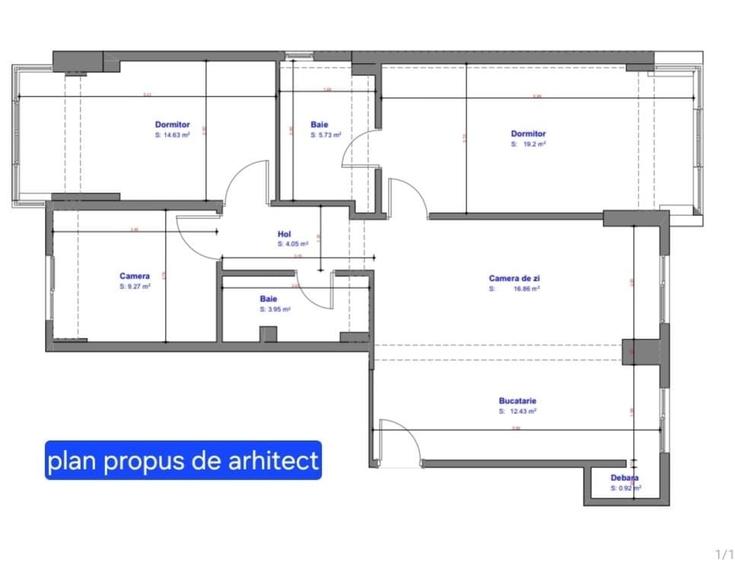 Apartament cu 4 camere decomandat în Central