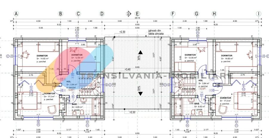 Duplex cu 4 camere cu Canalizare în Chinteni