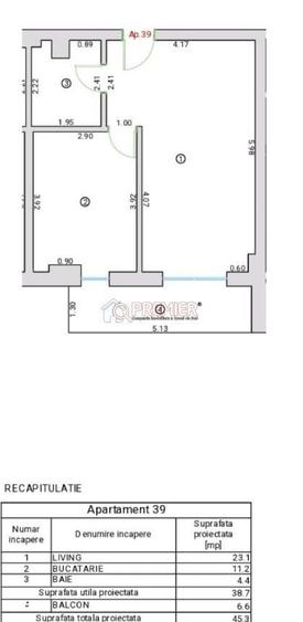 Apartament cu 2 camere în Central