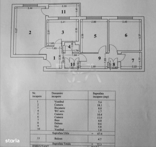 Apartament cu 3 camere decomandat în Gorjului