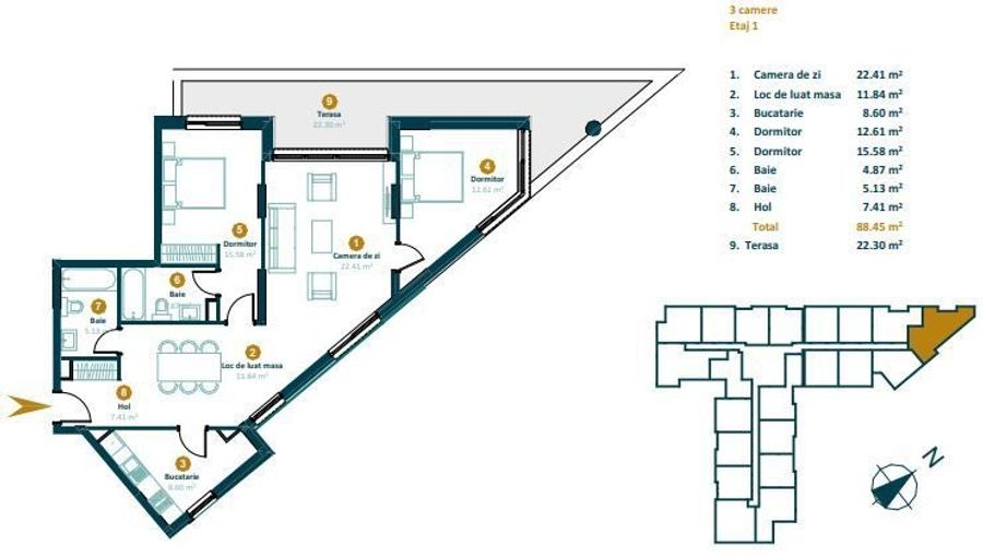 Apartament 3 camere, finisat modern, zona Intre Lacuri, 2700 eu/mp - 14