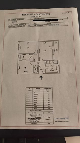 Apartament cu 3 camere decomandat în Berceni